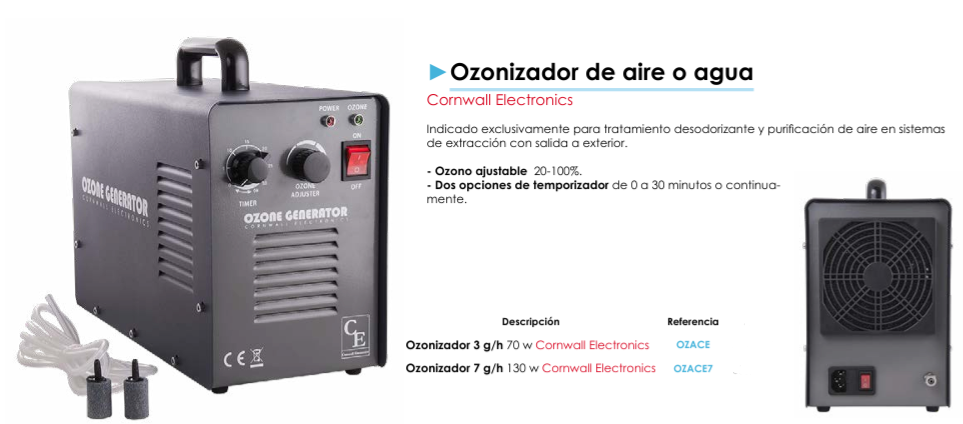 Ozonizador de aire o agua - Cornwall Electronics