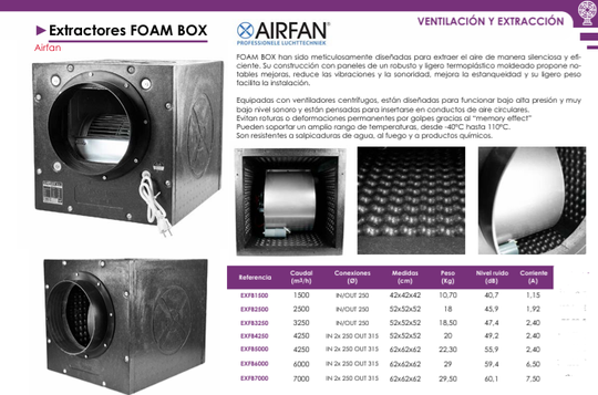 Extractores FOAM BOX -  Airfan
