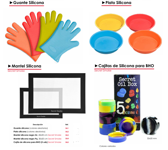 Guante Silicona - Plato Silicona -  Mantel Silicona - Cajitas de Silicona