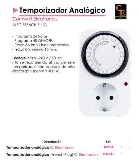 Temporizadores Analógicos - Cornwall Electronics: