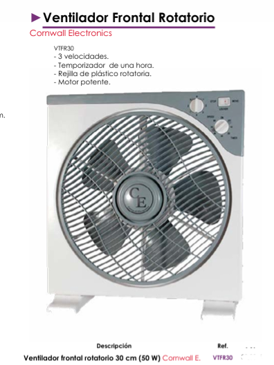 Ventilador Frontal Rotatorio - Cornwall Electronics