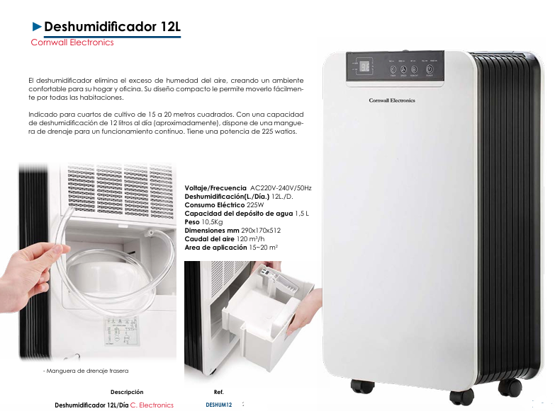 Deshumidificador 12L -  Cornwall Electronics