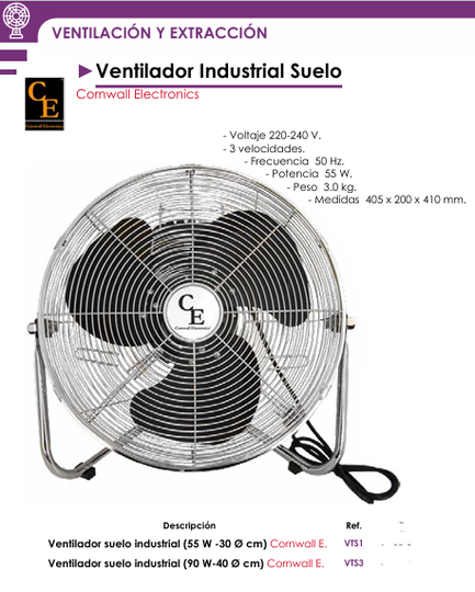 Ventilador Industrial de Suelo - Cornwall Electronics