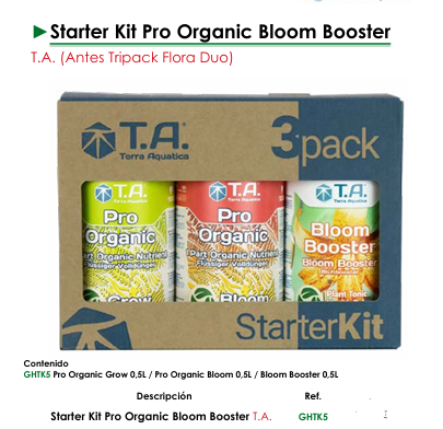 Starter Kit Pro Organic Bloom Booster  T.A. (Antes Tripack Flora Duo)