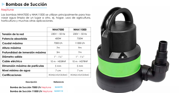 Bombas de Succión Neptune