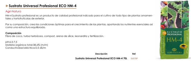 Sustrato Universal Profesional ECO HM-4 - Agri-Natura
