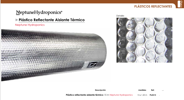 Plástico Reflectante Aislante Térmico - Neptune Hydroponics
