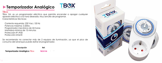 Temporizador Analógico TBOX 1M