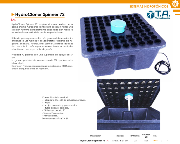 HydroCloner Spinner 72 - T.A.