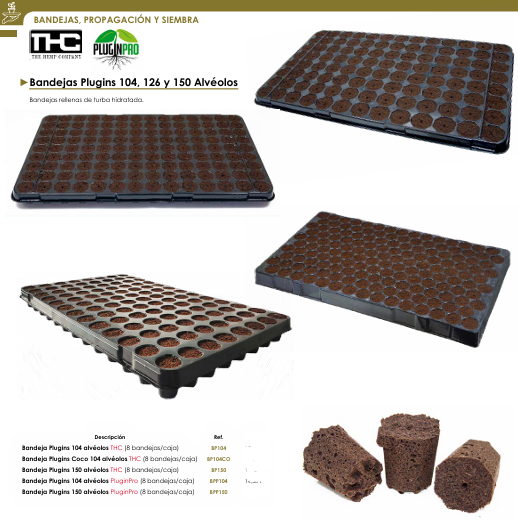 Bandejas Plugins 104, 126 y 150 Alvéolos