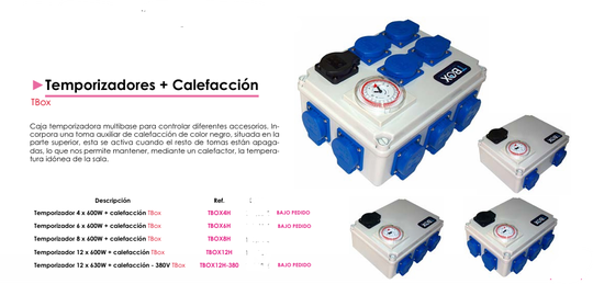 Temporizadores + Calefacción TBOX