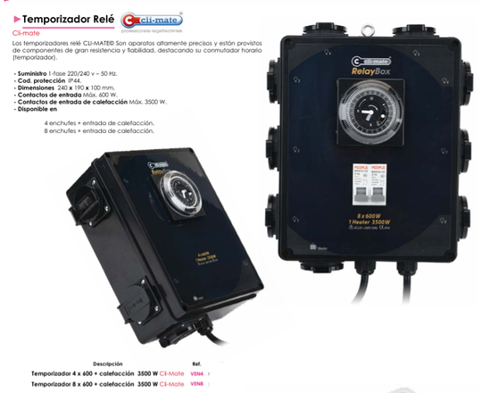 Temporizadores Relé Cli-Mate con Control de Iluminación y Calefacción