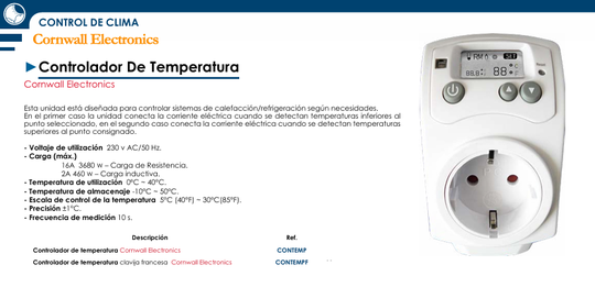 Controlador de Temperatura Cornwall Electronics