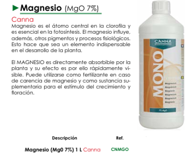 Magnesio (MgO 7%) - Canna