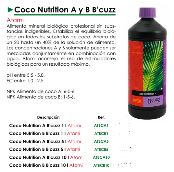 Coco Nutrition A y B B’cuzz - Atami