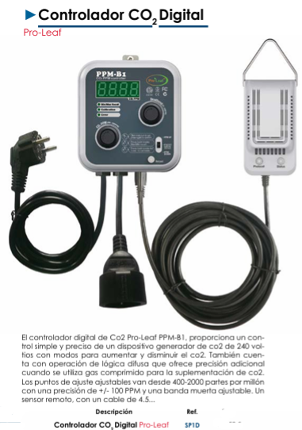 Controlador CO₂ Digital Pro-Leaf PPM-B1