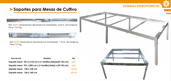 Soportes para Mesas de Cultivo
