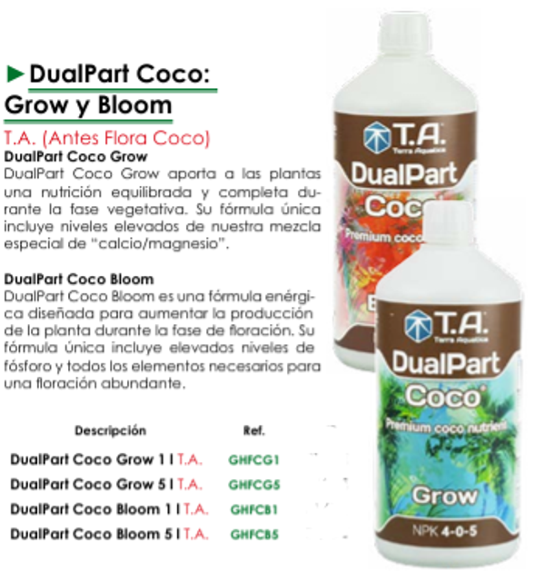 DualPart Coco: Grow y BloomT.A. (Antes Flora Coco)