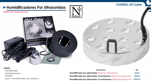 Humidificadores por Ultrasonidos -  Neptune Hydroponics