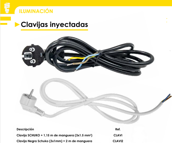 Clavijas Inyectadas con Manguera