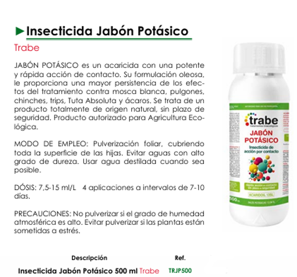 Insecticida Jabón Potásico - Trabe