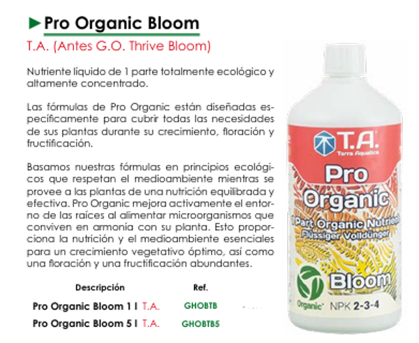 Pro Organic Bloom T.A. (Antes G.O. Thrive Bloom)