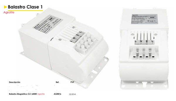 Balastro Magnético CL1 600W - Agrolite