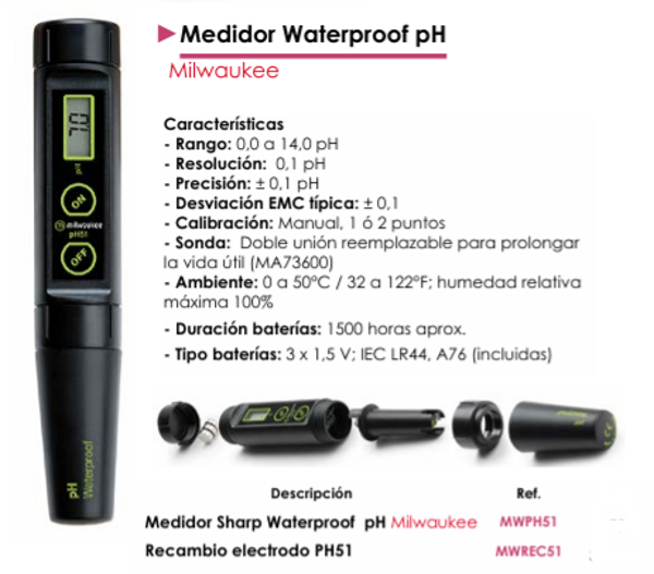 Medidor Waterproof pH - Milwaukee