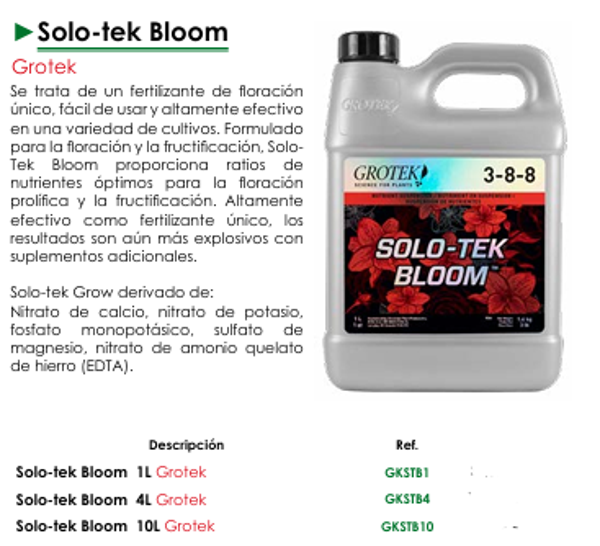 Solo-tek Bloom - Grotek