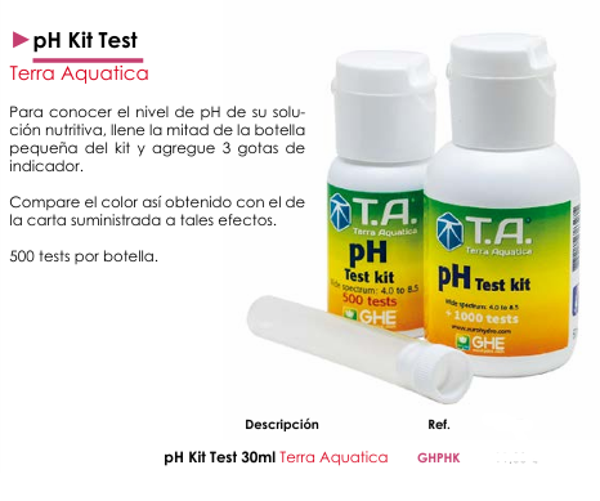 PH Kit Test 30ml - Terra Aquatica