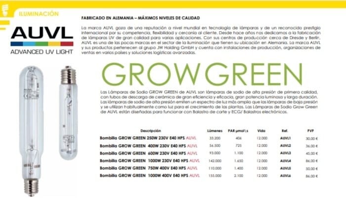 Bombilla Grow Green AUVL