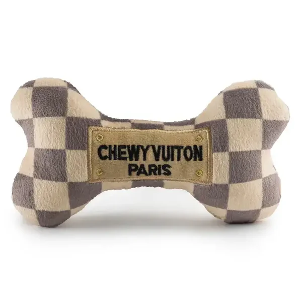 Chewy Vuiton Checker Bones Squeaker
