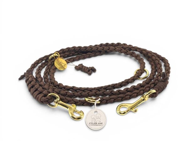 ATELIER AIME - Handvrije verstelbare gevlochten lijn Walnut Brown
