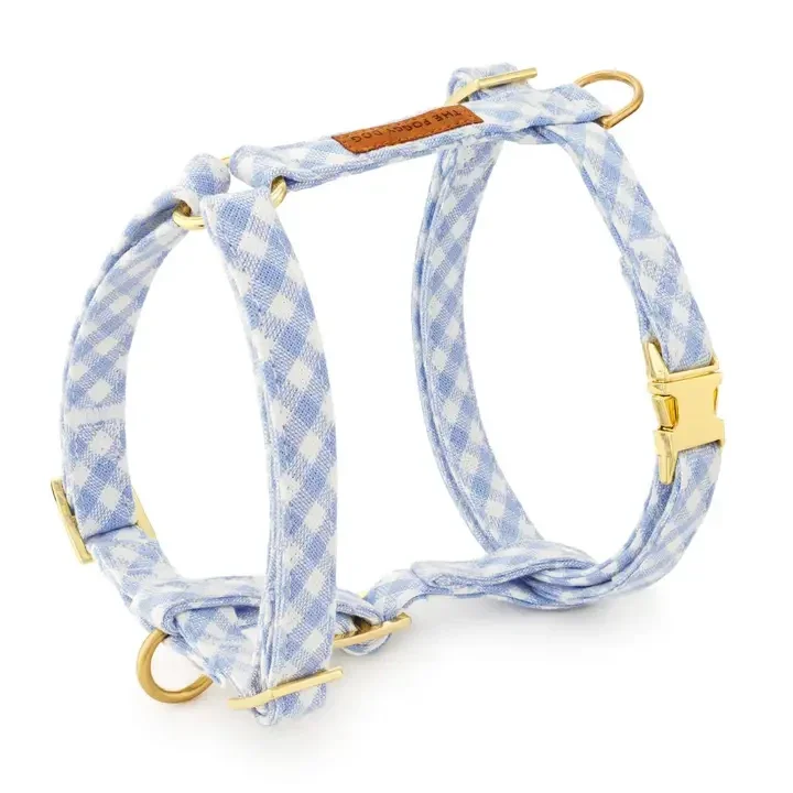 THE FOGGY DOG - Skyblue Gingham Harnas/tuigje
