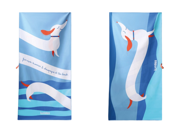 Beach Towel Teckel - Blue Lagune