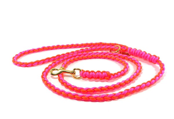ATELIER AIME - Gevlochten Citylijn - Neon Orange Pink