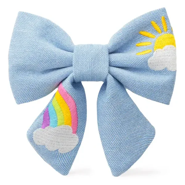 Sunshine and Rainbows Embroidered Dogbow