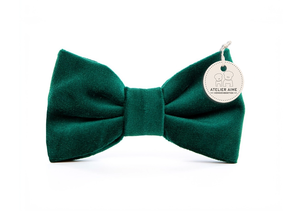 Forest Green Velvet Dogbow