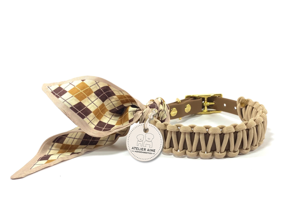 ATELIER AIME - Foulard Collar - Mustard Plaid