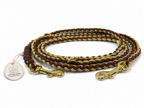 ATELIER AIME - Handvrije verstelbare gevlochten lijn Gold Chestnut