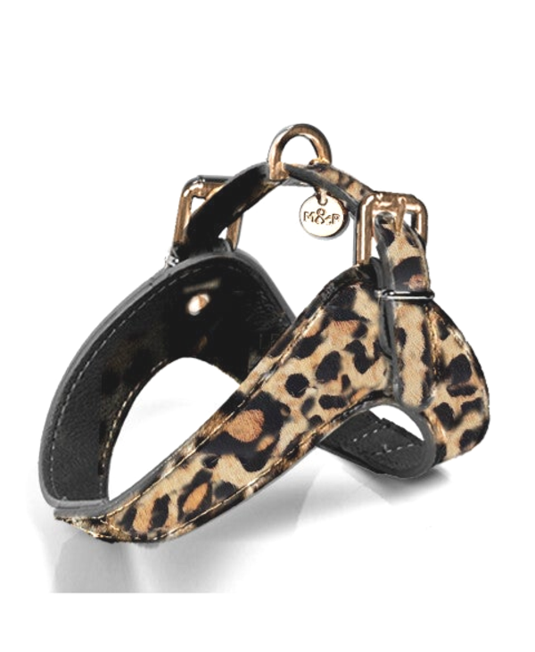 KOOPJE - MILK AND PEPPER - Harnas Leather Parachute Leopard Design
