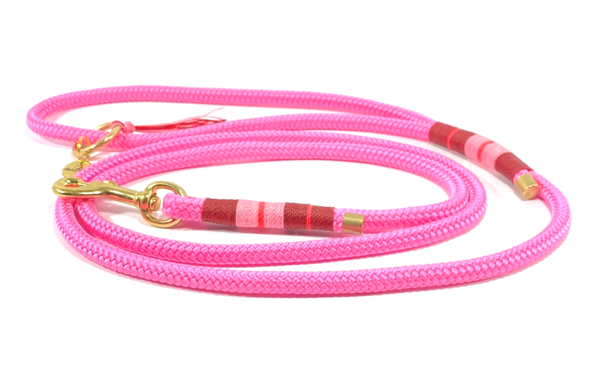 ATELIER AIME - Leiband volledig in touw 8mm (Neon Pink Ruby)