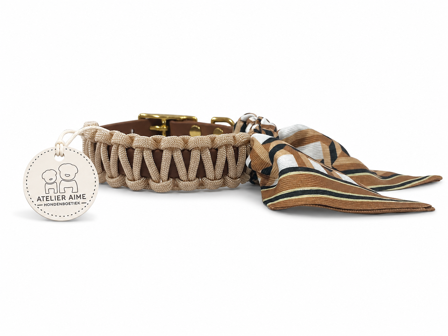 ATELIER AIME - Foulard Collar - Mocha Plaid