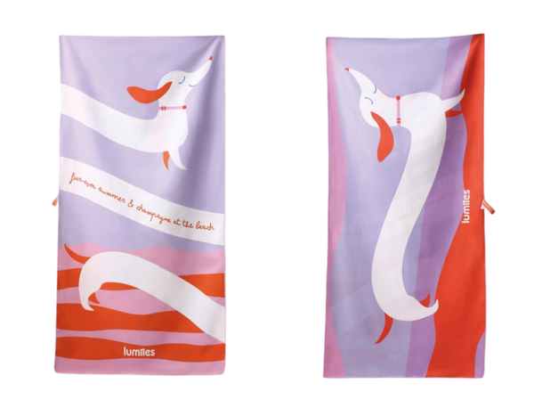 Beach Towel Teckel - Lila Sunset