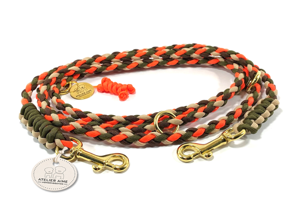 ATELIER AIME - Handvrije verstelbare gevlochten lijn Military Orange