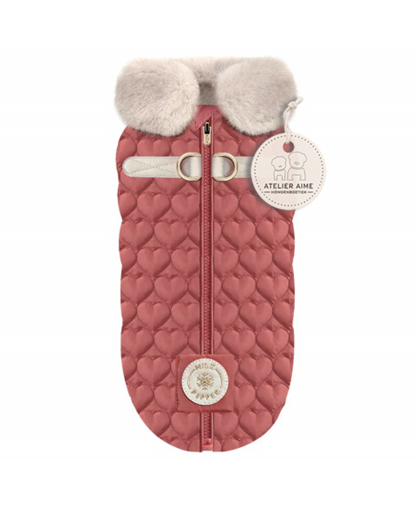 MILK AND PEPPER - Irene Harness Jacket - Terrarosa Heart / Cream Fur