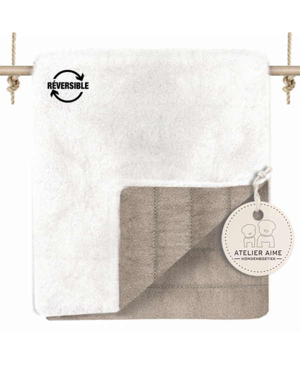 MILK AND PEPPER - NUNAVIK Plaid Daim Beige / Fourrure Ecru