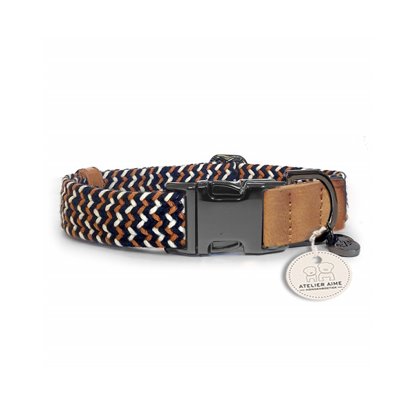 MILK AND PEPPER - Trimaran Collier  Camel/Marine/Ecru