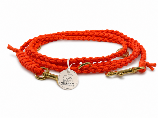 ATELIER AIME - Handvrije verstelbare gevlochten lijn Neon Orange