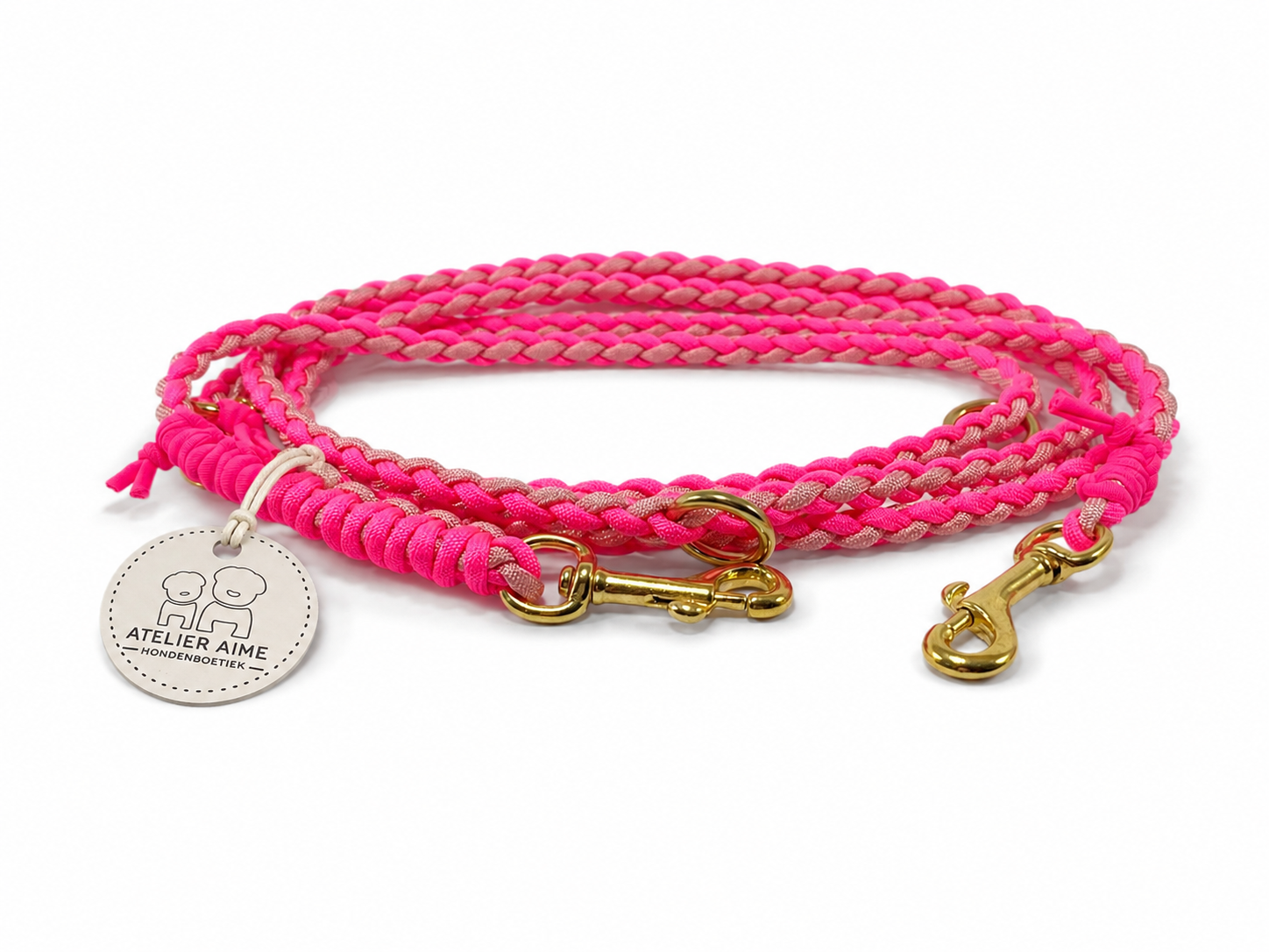 ATELIER AIME - Handvrije verstelbare gevlochten lijn Neon Pink
